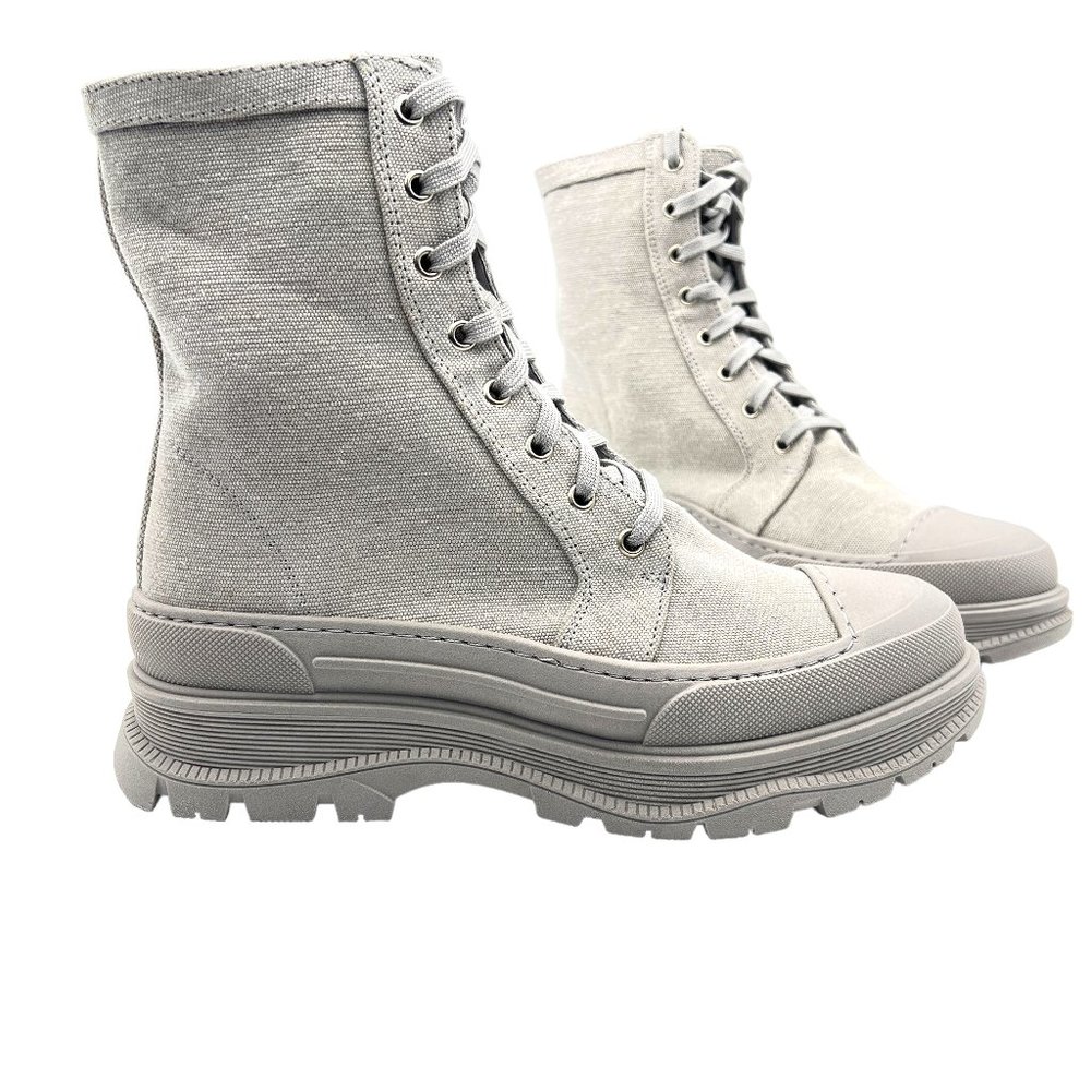Free People Camp Out Canvas Lace Up Boots Size 39 - Picture 4 of 15